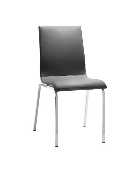 Chaise Mayer Sitzmöbel , structure chromée, tube rectangulaire, graphite, 2120_01_30480