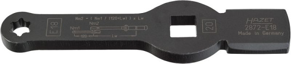 Clé à chocs Hazet TORX®, avec 2 surfaces de frappe, carré creux 20 mm (3/4 pouce), profil extérieur TORX®, E18, 2872-E18