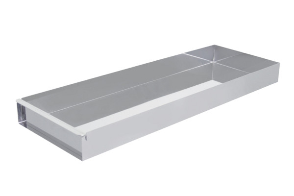 Plateau à gâteaux découpés Schneider en acier inoxydable, 580 x 200 x 50 mm avec rail de fixation, 997820