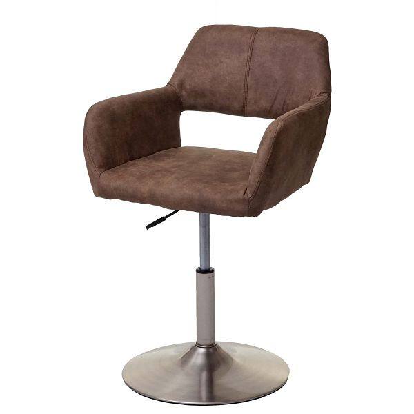 Chaise de salle à manger Mendler HWC-A50 III, chaise de cuisine, années 50 rétro, tissu/textile, marron vintage, pied brossé, 63967
