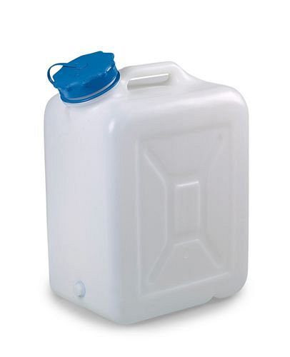 Bidon DENIOS à col large en polyéthylène (PE), volume 30 litres, sans raccord fileté, 250-193