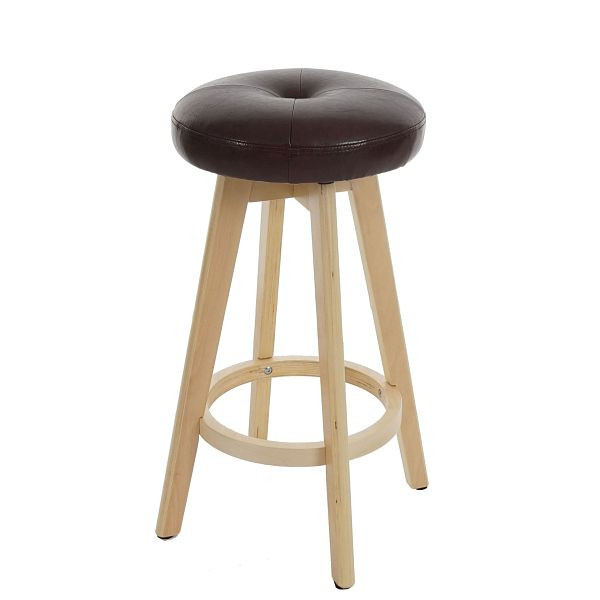 Tabouret de bar Mendler Navan, tabouret de bar tabouret de bar, bois imitation cuir rotatif, bordeaux, pieds légers, 45388