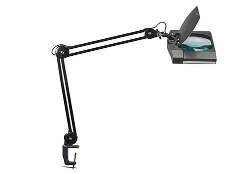MAUL Lampe loupe LED Delmos, avec pied à pince, noir, 245573