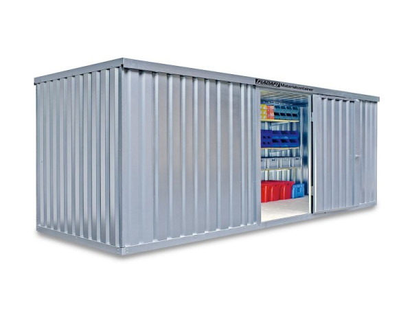 FLADAFI Materialcontainer MC 1600, verzinkt, montiert, mit Holzfußboden, 6.080 x 2.170 x 2.150 mm, F1620010116221111911