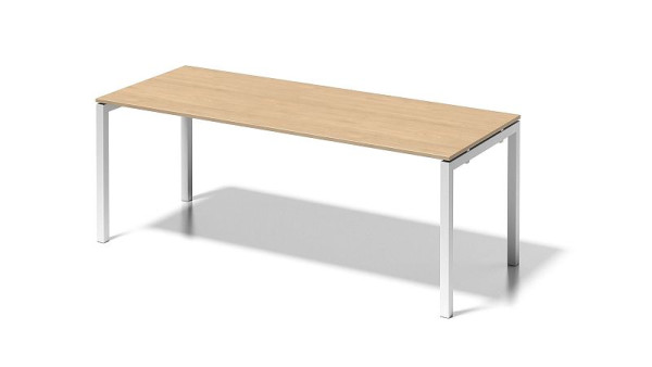 Bureau Bisley Cito, structure en U hauteur fixe 730 mm, H 19 x L 2000 x P 800 mm, érable/blanc signalisation, DUF2008MP396