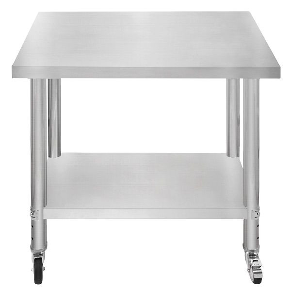 KuKoo Gastro table de travail inox table de préparation table de cuisine mobile 76cm x 90cm, 211615