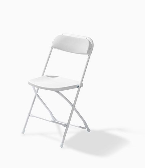 VEBA Budget chaise pliante blanc/blanc, pliable et empilable, structure en acier, 43x45x80cm (LxPxH), 50170