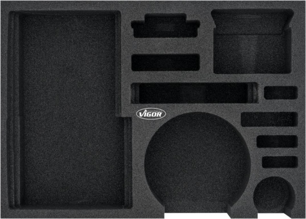 Inserts en mousse souple bi-composant VIGOR, dimensions insert / taille tiroir : M (282 x 393 x 35 mm), utilisation : V7273, V7273-L