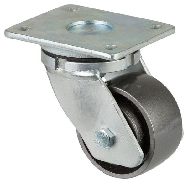 Roues BS Roulette robuste, largeur de roue 50 mm, Ø roue 100 mm, capacité de charge 450 kg, bande de roulement coulée, corps de roue coulé, roulements à billes, RR100.C81.101