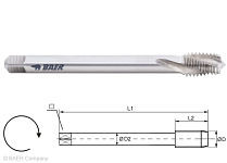BAER Taraud machine HSSE 15° RSP - M 18 x 2,5 - DIN 376 matériaux à copeaux longs, 110608018