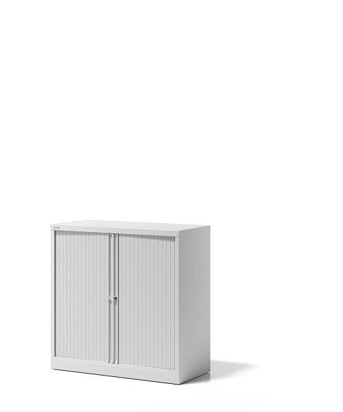 Armoire à volet roulant Bisley Essentials, avec 1 étagère pour 2 hauteurs de dossiers, blanc signalisation, YETB10101SPWW696