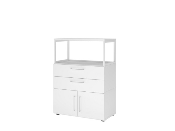 Armoire combinée Hammerbacher, 3OH, blanc/blanc, VFW38K1RG/W/W/BS