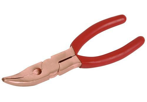 Pince téléphonique coudée DENIOS, 180 mm, cuivre béryllium, anti-étincelles, pour zones Ex, 272-614