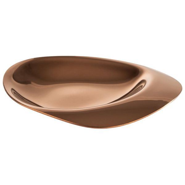 Assiettes APS "PEBBLES", lot de 4, acier inoxydable, revêtement PVD, 8,5 x 8 cm, hauteur 1 cm, aspect cuivre, 40792