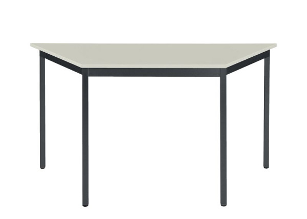 Table polyvalente Bisley MULTI Desking, trapèze 19 mm, décor G gris, structure gris anthracite, H 740 x L 1400 x P 700 mm, MTT1407G334