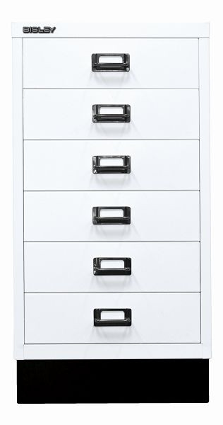 Bisley MultiDrawer™, série 29 avec base, DIN A3, 6 tiroirs, blanc signalisation, L29A36S696