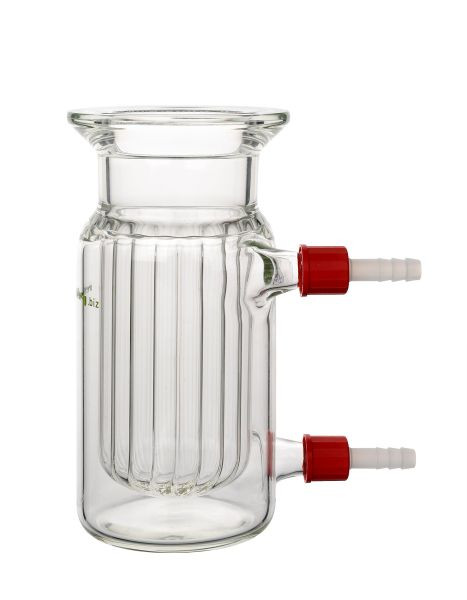 Récipient de réaction Rettberg, 1000 ml, DN 100, avec rainure, fond plat, chemise de mise à température, bords gênants à l'intérieur, 134217054