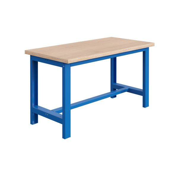Etabli pour charges lourdes SOFAME SI L 2000 x P 750 x H 840 mm, plan de travail multiplex 40 mm, bleu ciel RAL 5015, W010010006BI
