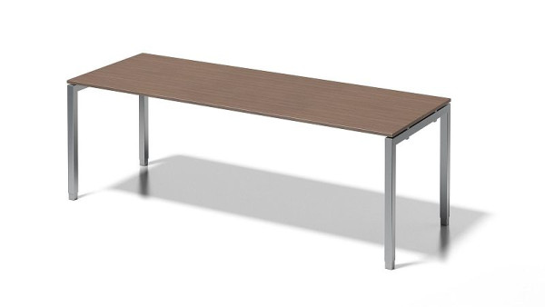 Bureau Bisley Cito, structure en U réglable en hauteur 650-850 mm, H 19 x L 2200 x P 800 mm, noyer/argent, DUH2208WN355
