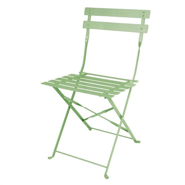 Chaises pliantes en acier de style trottoir Bolero vert clair (lot de 2) (lot de 2), FT270