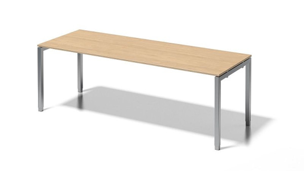 Bureau Bisley Cito, structure en U réglable en hauteur 650-850 mm, H 19 x L 2200 x P 800 mm, érable/argent, DUH2208MP355