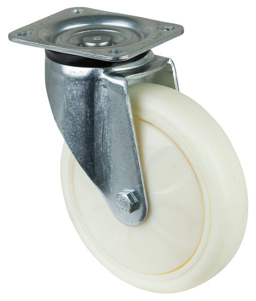 BS Rolls Roulette pour charges lourdes, largeur de roue 50 mm, Ø roue 200 mm, capacité de charge 750 kg, bande de roulement/corps de roue plastique, roulements à billes, bulbe, L600.B15.202