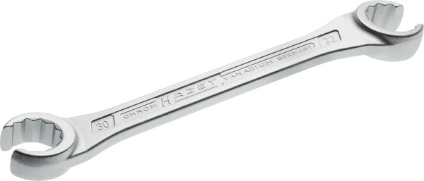 Clé polygonale double Hazet, ouverte, profil extérieur double hexagonal, 30 x 32 mm, 612-30X32