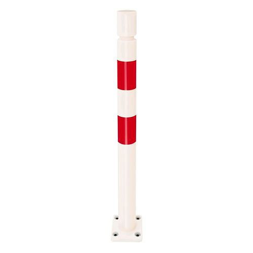 Borne de protection contre les chocs Moravia FLEX, blanche avec rayures rouges, souple et élastique, Ø: 80 mm, 311255