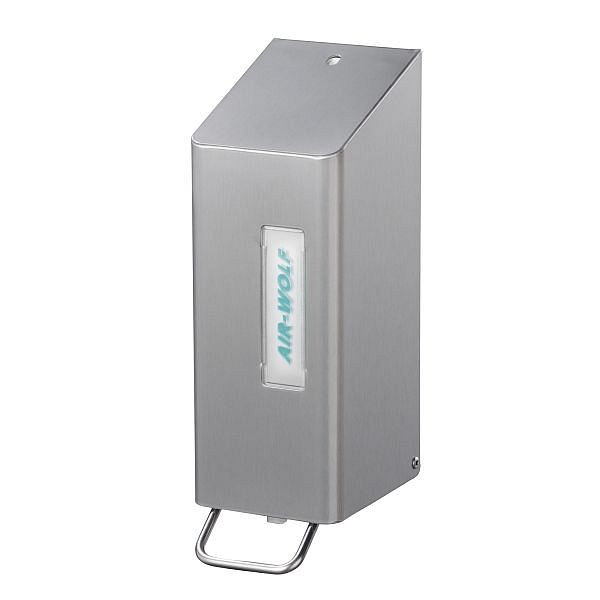 Distributeur de savon mousse Air Wolf pour savon mousse 600 ml, série Omega, H x L x P : 288 x 97 x 142 mm, acier inoxydable revêtu, 29-007