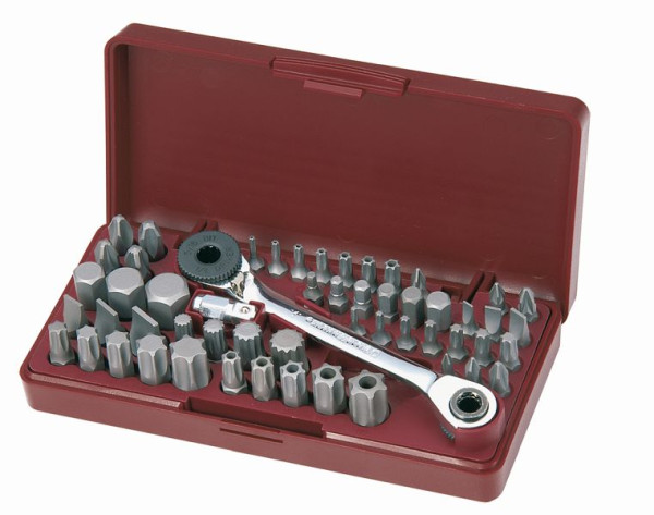 Boîte à outils Kraftwerk TRIBIT avec cliquet réversible TRIBIT 1/4"+5/16", 55 pièces, 4072