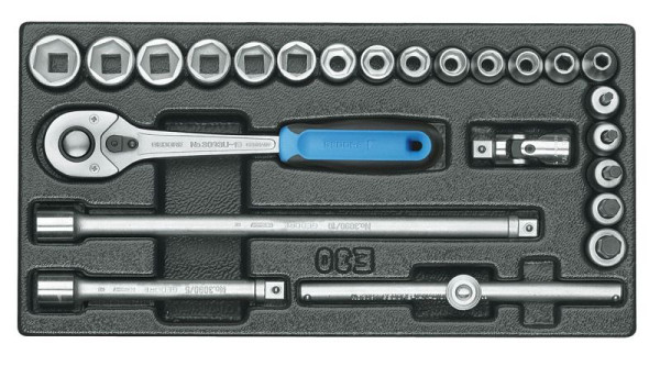 GEDORE insert système vide, jeu de clés à douilles 3/8'', 5621220