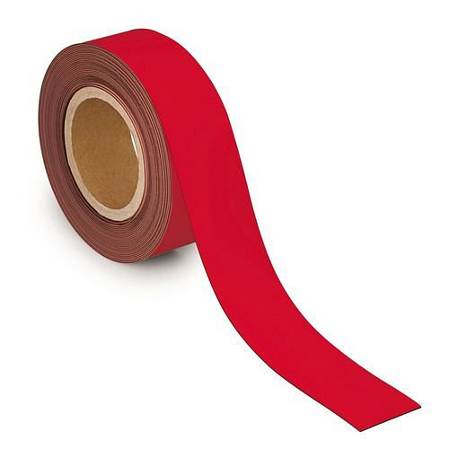 Bande de marquage magnétique MAUL, 10 mx 50 mm x 1 mm, rouge, 307943