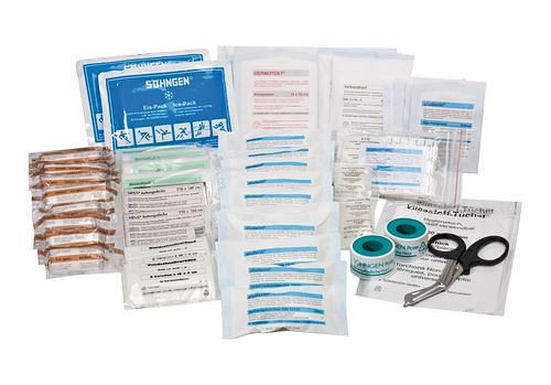 Kit de recharge DENIOS pour trousses de premiers secours, remplissage selon DIN 13169, 116-145