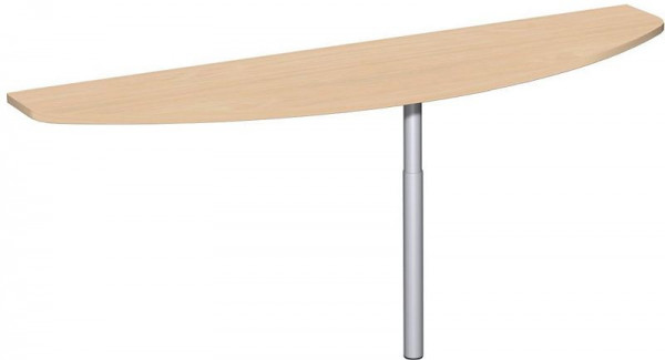 table à rallonge geramöbel avec pied d'appui, matériel de liaison inclus, réglable en hauteur, 1800x500x680-820, hêtre/argent, N-657242-BS