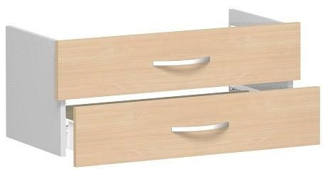 Insert de tiroir geramöbel pour largeur d'armoire 800 mm, pour 2e, 3e ou 4e hauteur de dossier, non verrouillable, 1 hauteur de dossier, hêtre, S-381700-B