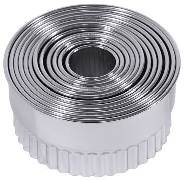 Emporte-pièce Contacto, rond, ondulé en acier inoxydable, 4074/012