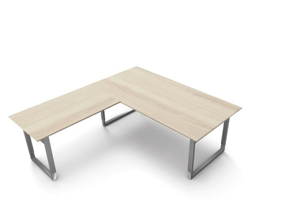 Kerkmann bureau extra large / table de réunion L 2000 x P 1000 x H 680-820 mm, forme 5, couleur : érable, 11407650