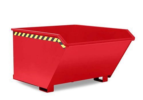 Benne basculante en acier DENIOS, volume 1250 litres, rouge, 269-852