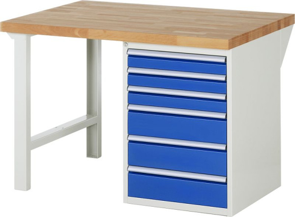 Etabli RAU série 7000 - modèle 7515, L1250 x P900 x H890 mm, base système L1250 x P850 x H850 mm, 03-7515A1-129B4M.11