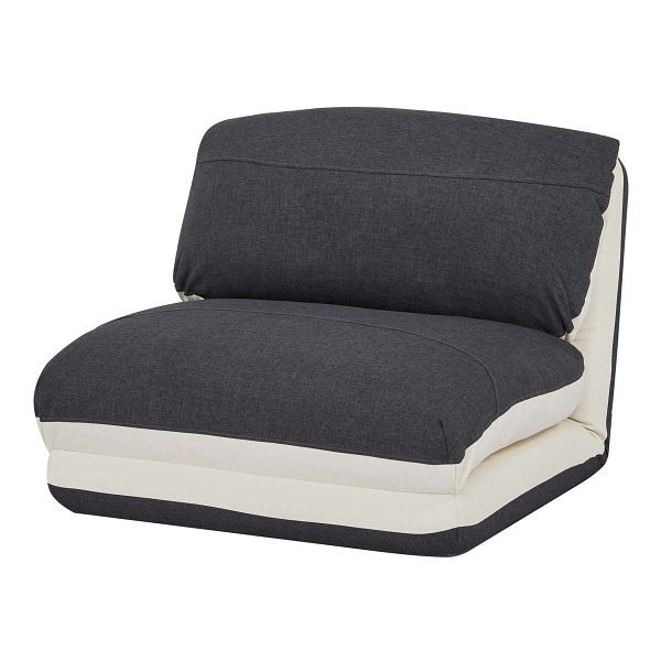 Mendler HWC-E68 fauteuil-lit, canapé-lit, fauteuil fonctionnel, fauteuil pliant, fauteuil de relaxation, tissu/textile, crème/noir, 68531