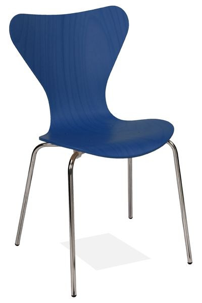 Kaiser-Sitzmöbel Chaise empilable élégante KS16-N4gb, couleur : bleu de sécurité 5005, UE : 6 pièces, KS16-N4gb (bleu de sécurité)