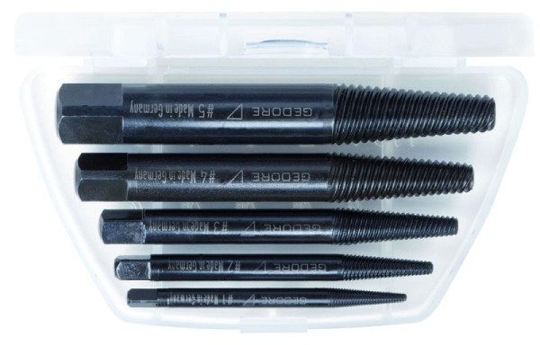 Jeu d'extracteurs de vis GEDORE, 5 pièces, dans une boîte en plastique transparente, 6759620