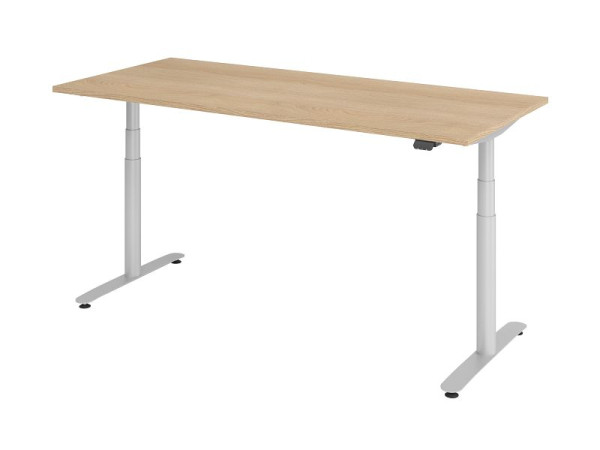 Hammerbacher bureau assis-debout électrique 180x80cm chêne/argent, VXDLR19/E/S
