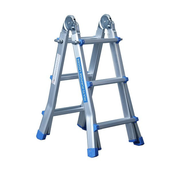 Échelle pliante VaGo-Tools, échelle télescopique, escabeau, échelle polyvalente 4 x 3, échelle en aluminium, AL-XT-403_av