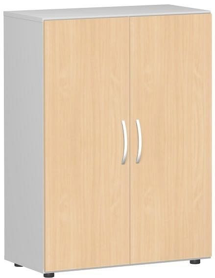 armoire à double porte geramöbel avec pieds, amortisseur de porte inclus, non verrouillable, 800x420x1104, hêtre/gris clair, S-383102-BL