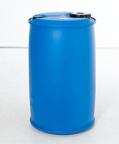 Fût à bonde en plastique DENIOS, 220 l, raccord à vis de bonde 2'' grossier et DN150, 279-038