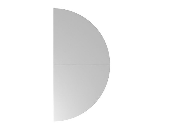 Table à rallonge Hammerbacher 2xquart de cercle QA160, 160 x 80 cm, plateau : gris, épaisseur 25 mm, table à rallonge avec pied de support en graphite, hauteur de travail 68-76 cm, VQA160/5/G
