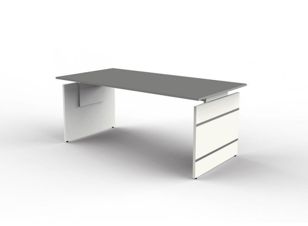 Bureau à joues réglable en hauteur Kerkmann, forme 4, L 1800 x P 800 x H 680-760 mm, graphite, 114404.1