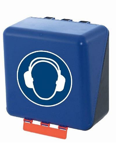 Boîte midi DENIOS pour ranger les protections auditives, bleu, 116-484