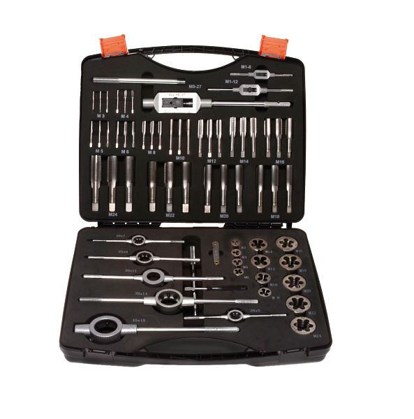 Jeu d'outils à fileter Projahn HSS-G 63 pièces M3-M24, 91011